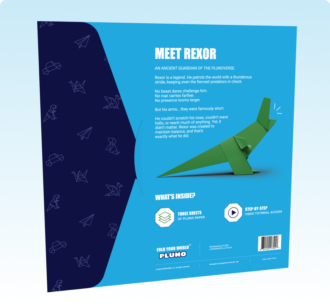 Rexor the T-Rex Origami Kit